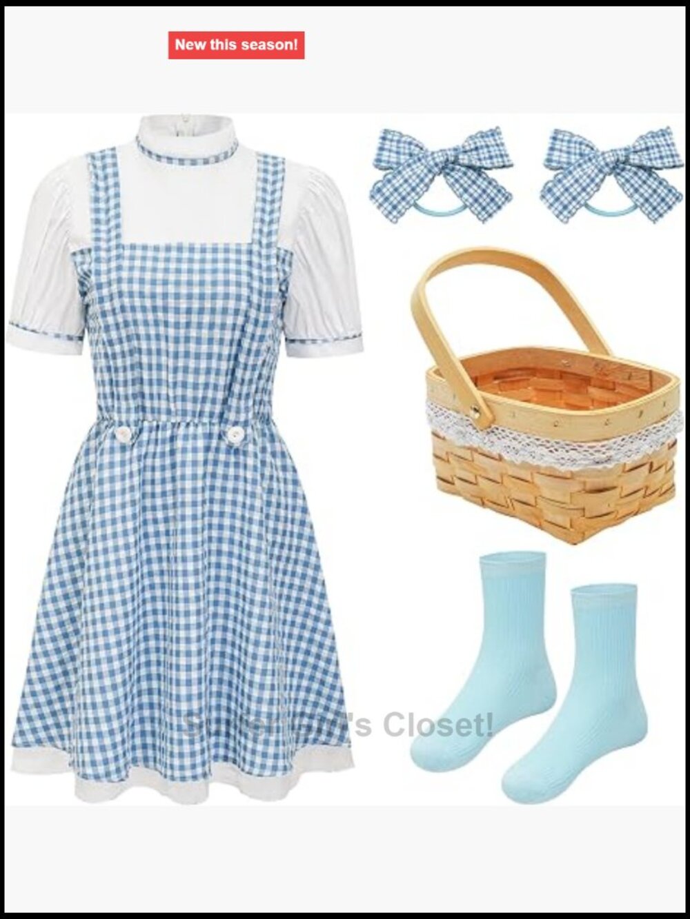 Women's Halloween Costume Basket Dress Cotton Blend M